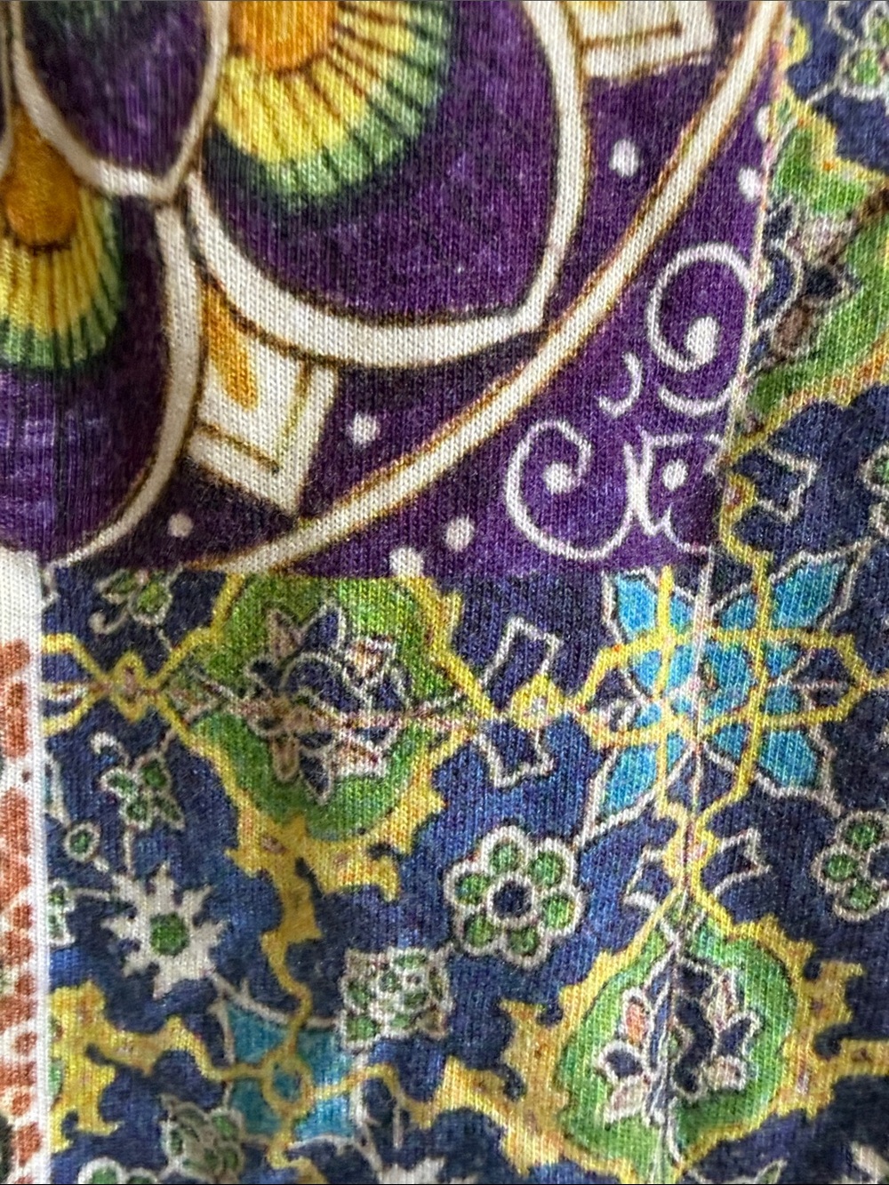 Johnny Was Multicolor Floral Tile Short Sleeve Pajama Set - Picture 5 of 5